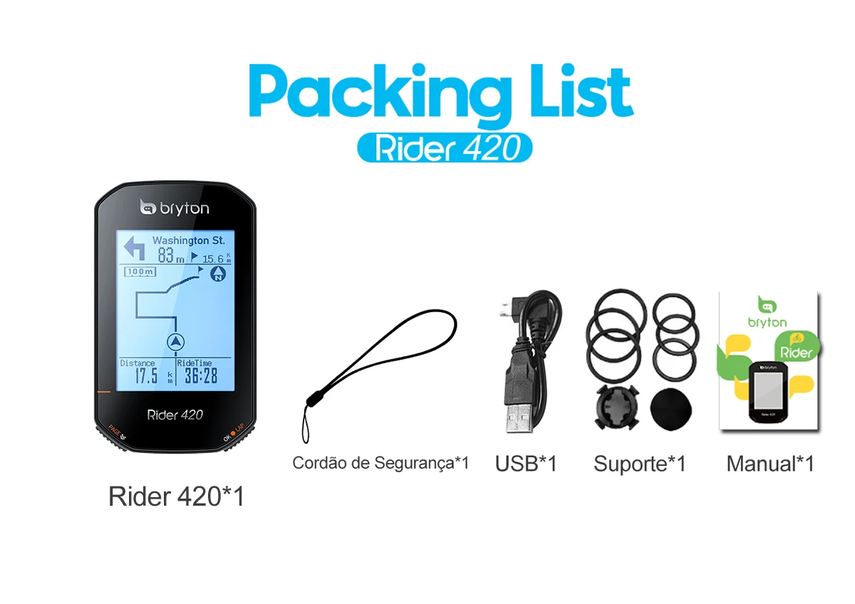 Bryton Rider 420E/420T/320E GPS Cycling Computer Enabled Bicycle Rider Bryton Mount Waterproof Wireless Speedometer New 2021