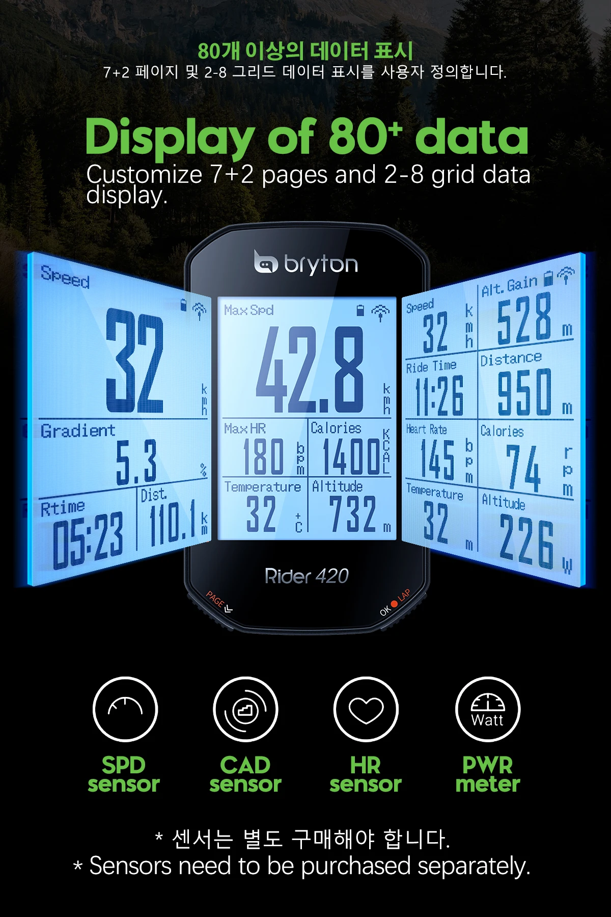 Bryton Rider 420E/420T/320E GPS Cycling Computer Enabled Bicycle Rider Bryton Mount Waterproof Wireless Speedometer New 2021