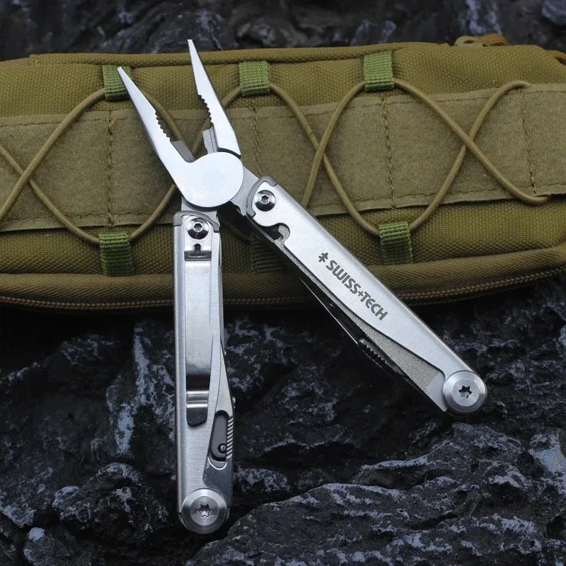 SWISS TECH 18in1 Multitool Dolding Pliers Camping Supplies Tactical Survival Hunting Outdoor Hiking Nature Hike EDC