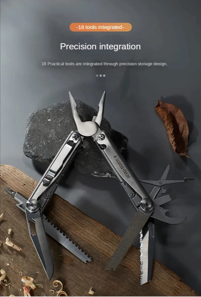 SWISS TECH 18in1 Multitool Dolding Pliers Camping Supplies Tactical Survival Hunting Outdoor Hiking Nature Hike EDC