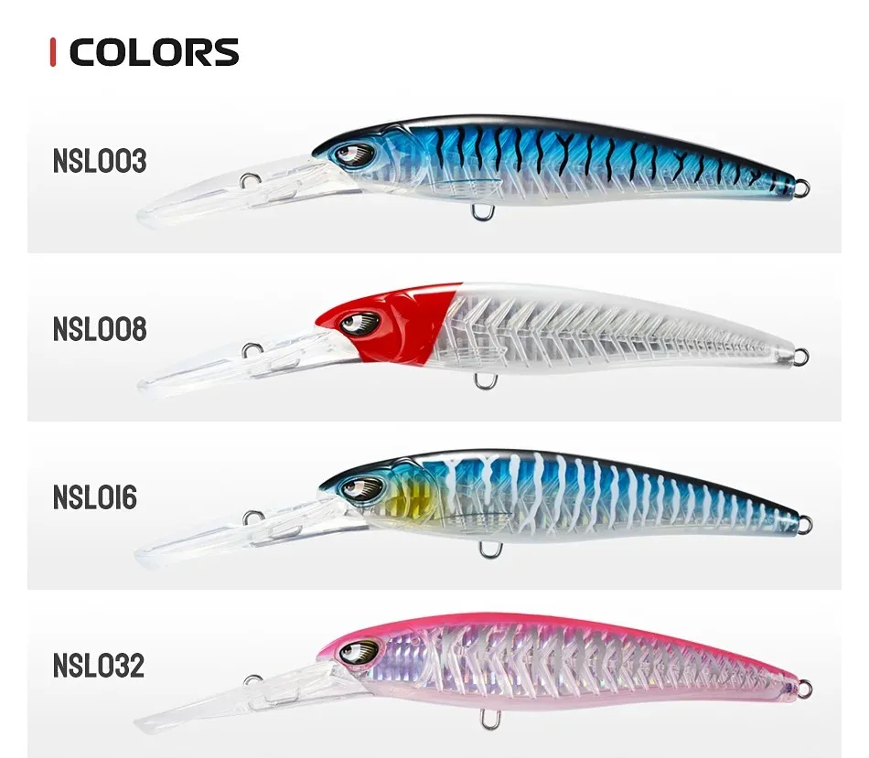 Noeby 2pcs 47g 94g Deep Diving Large Minnow Lure Artificial Wobbler Hard Bait Crankbait Sea Bass Pike Perch Fishing Tackle