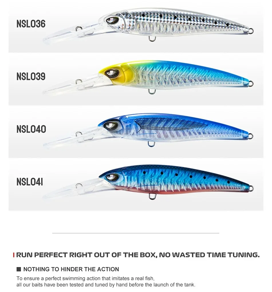 Noeby 2pcs 47g 94g Deep Diving Large Minnow Lure Artificial Wobbler Hard Bait Crankbait Sea Bass Pike Perch Fishing Tackle