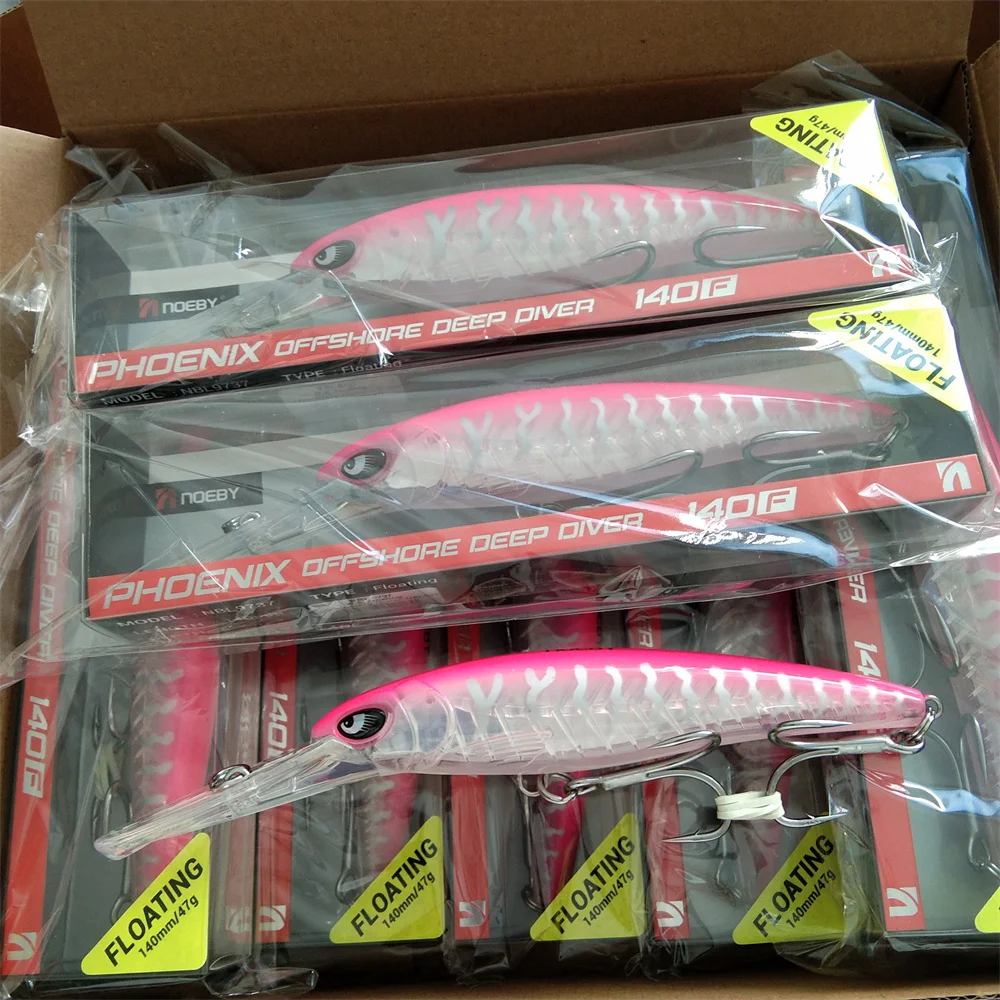 Noeby 2pcs 47g 94g Deep Diving Large Minnow Lure Artificial Wobbler Hard Bait Crankbait Sea Bass Pike Perch Fishing Tackle