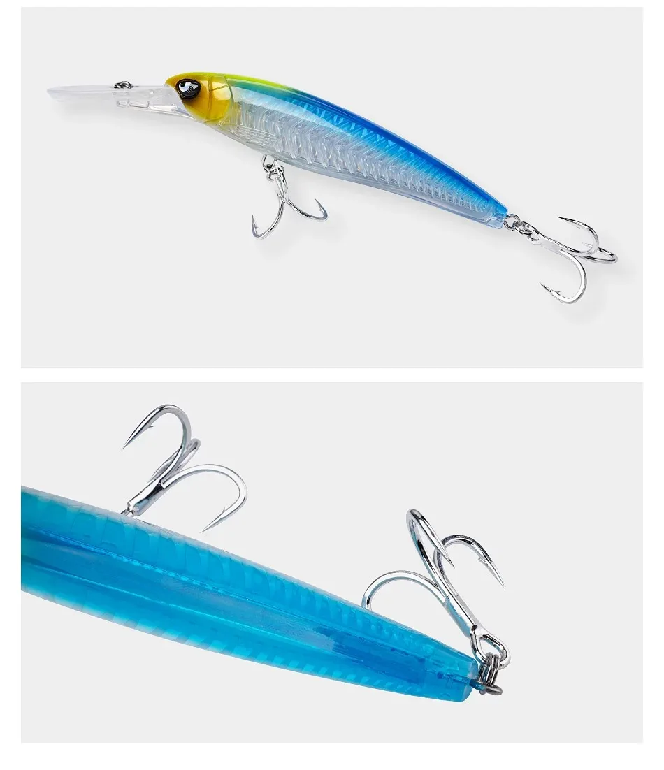 Noeby 2pcs 47g 94g Deep Diving Large Minnow Lure Artificial Wobbler Hard Bait Crankbait Sea Bass Pike Perch Fishing Tackle