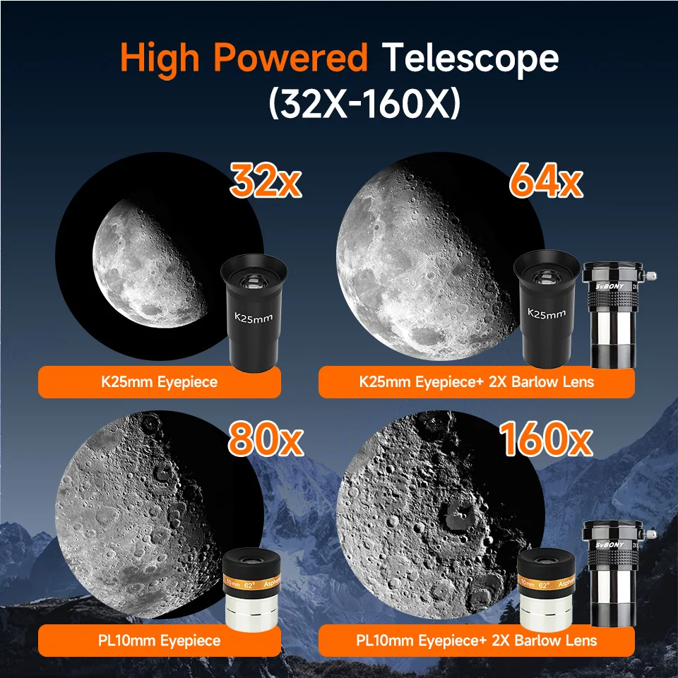 Svbony SV520 90mm Refractor Astronomy Telescope Set for Adults and Beginners Professional Observing the Moon Photography