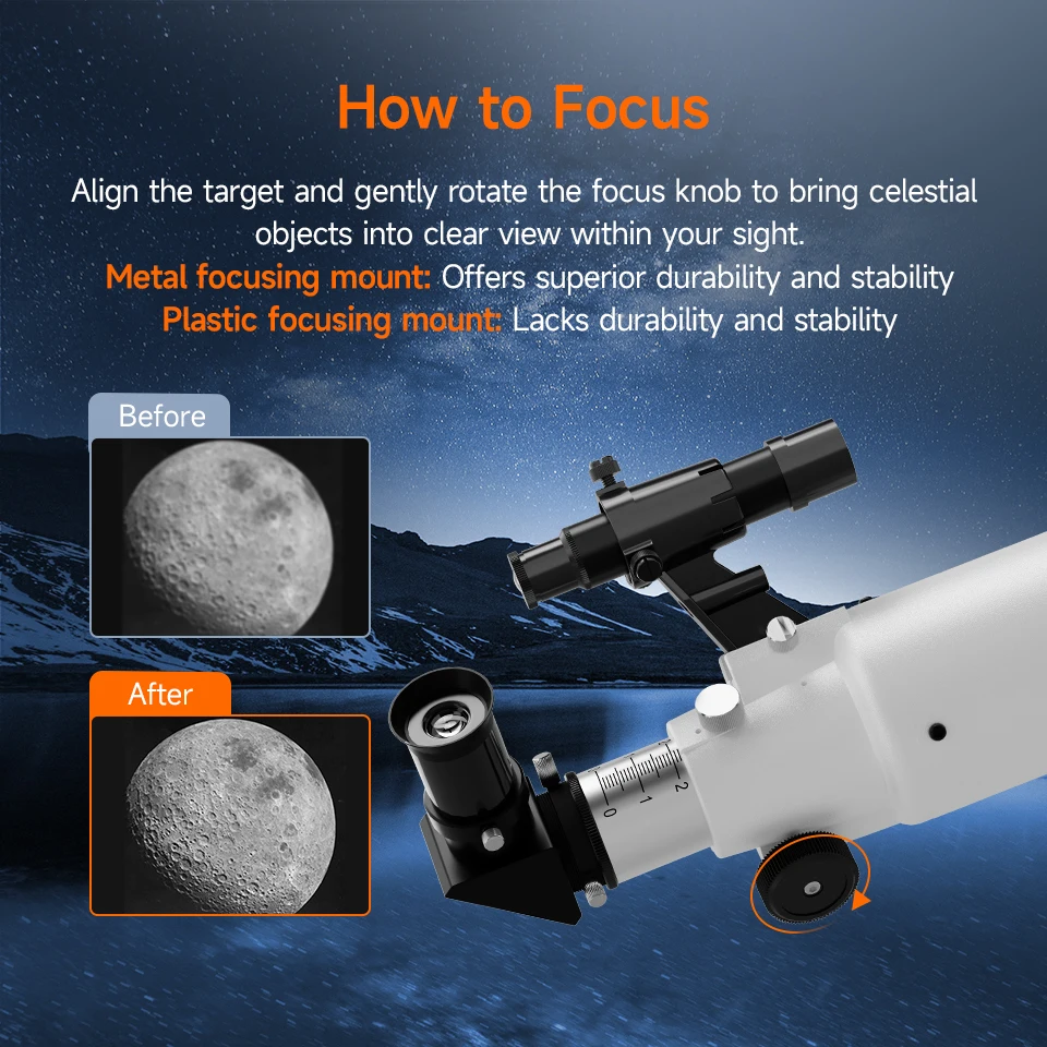 Svbony SV520 90mm Refractor Astronomy Telescope Set for Adults and Beginners Professional Observing the Moon Photography