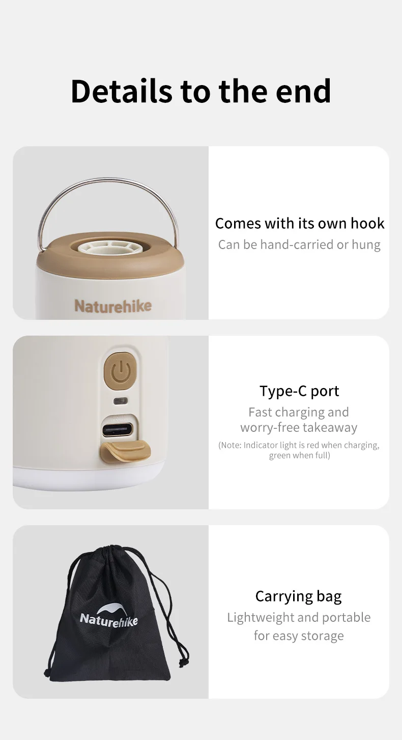Naturehike Electric Air Pump Portable Wireless Inflator/Deflator Lighting 3 in 1 Pumps for Inflatable Cushions Air Mattress