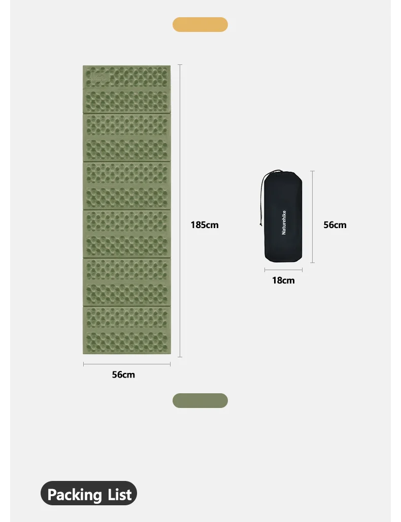 Naturehike Troues R 3.0 Lightweight Portable Folding Square Egg Nest Mat Outdoor 2.5cm Thickened Camping Fishing Picnic Mat