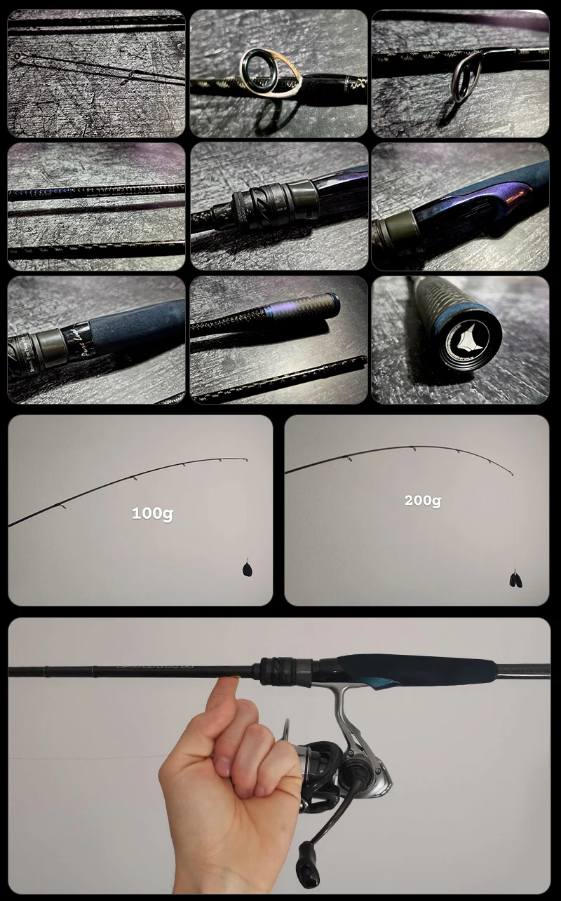 PURELURE New LUBINA Pro Spinning Rod For Bass High Carbon Long Throwing Fishing Rod In FUJI Accessories, Plus Spinning Reel
