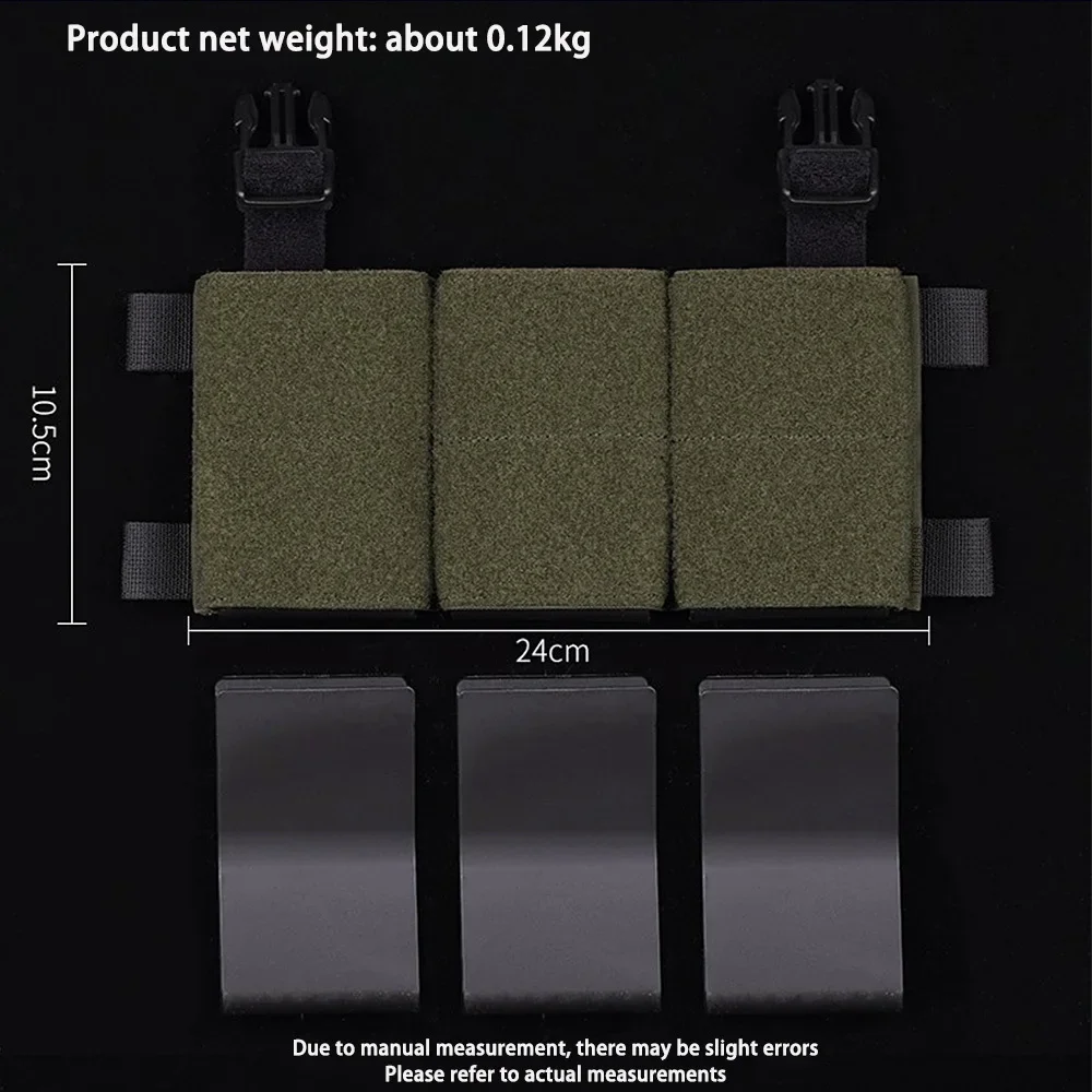 Triple Pouch 5.56/7.62 Panel Open Top Holder Airsoft Vest Plate Carrier Accessories with Hook Backing