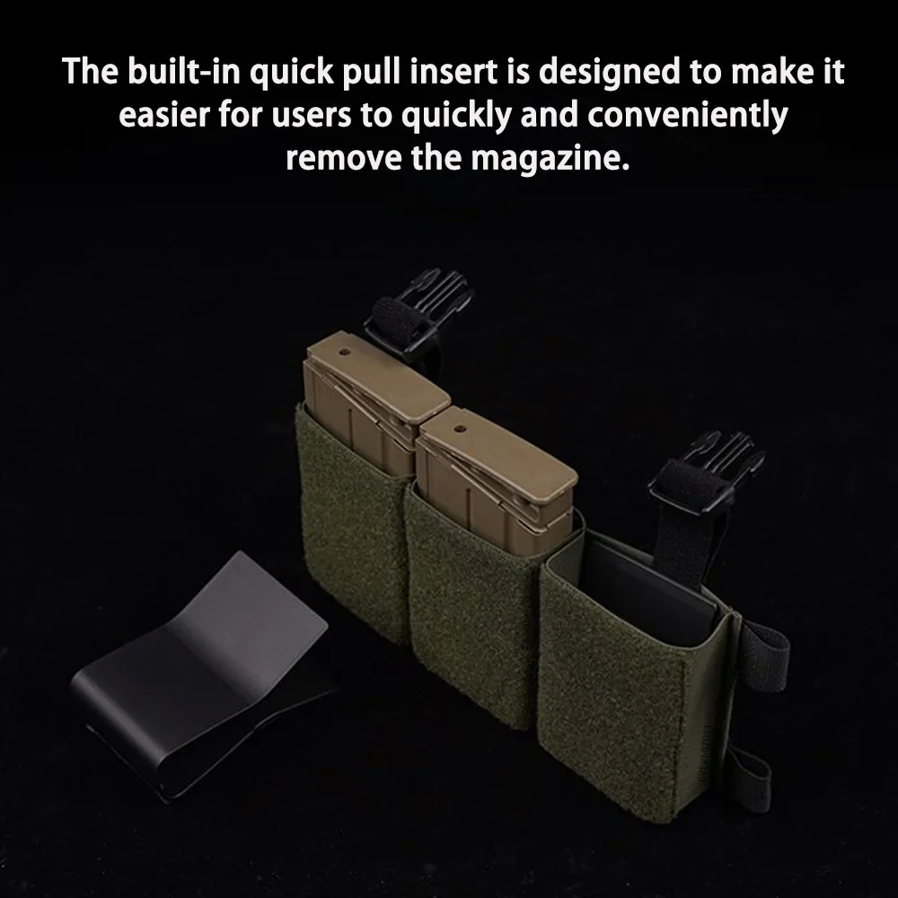 Triple Pouch 5.56/7.62 Panel Open Top Holder Airsoft Vest Plate Carrier Accessories with Hook Backing