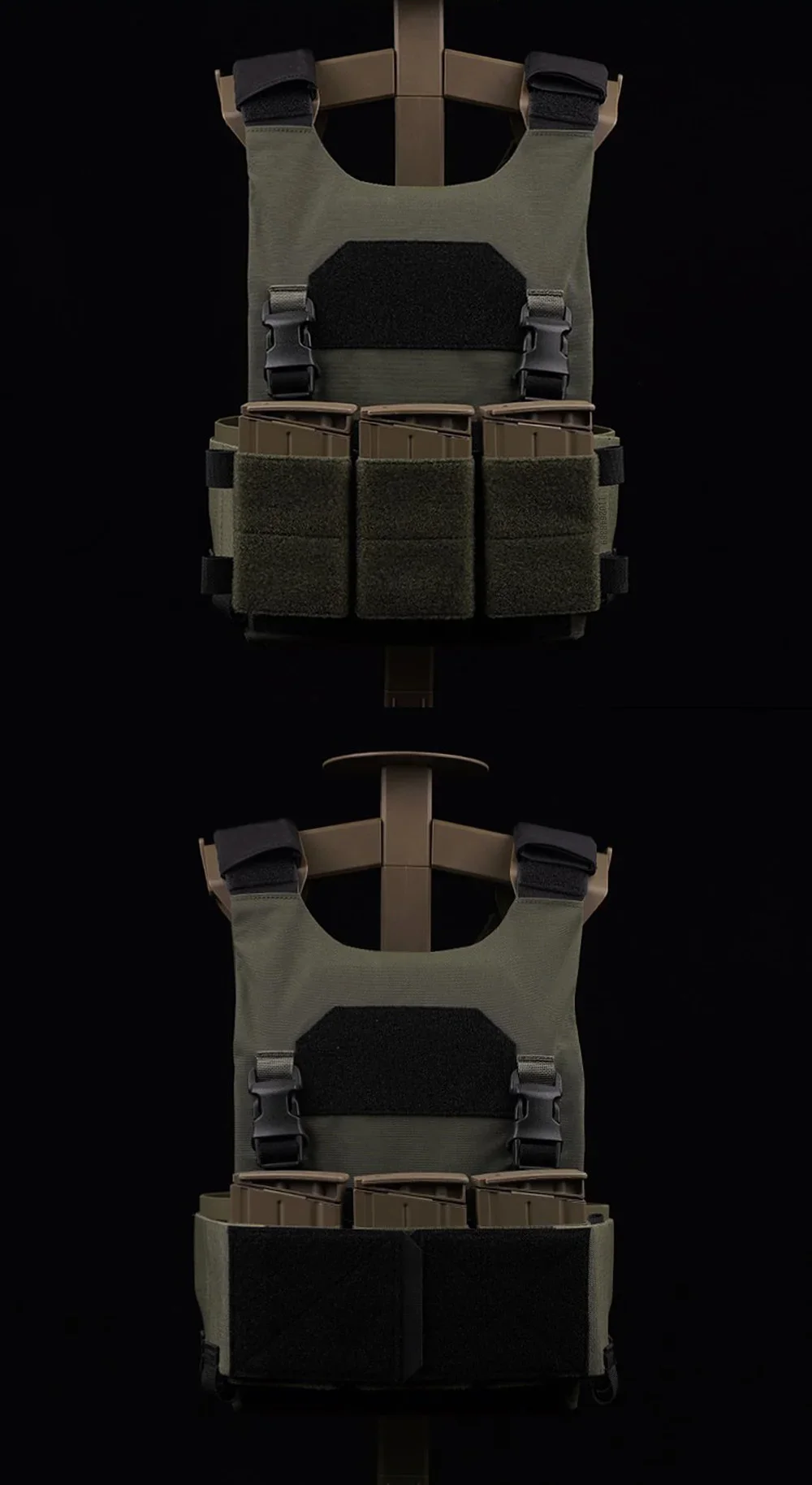 Triple Pouch 5.56/7.62 Panel Open Top Holder Airsoft Vest Plate Carrier Accessories with Hook Backing