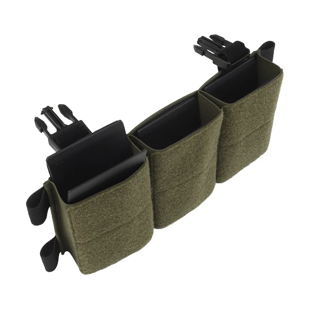 Triple Pouch 5.56/7.62 Panel Open Top Holder Airsoft Vest Plate Carrier Accessories with Hook Backing