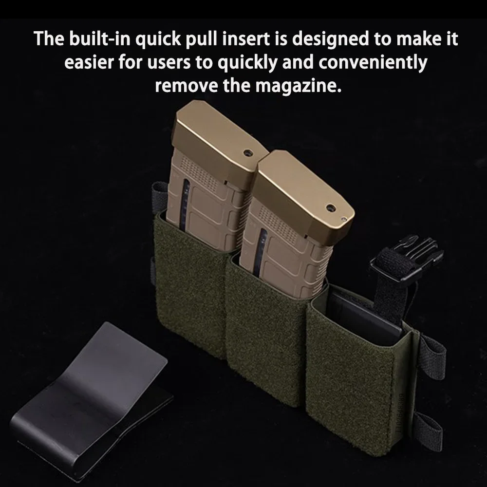 Triple Pouch 5.56/7.62 Panel Open Top Holder Airsoft Vest Plate Carrier Accessories with Hook Backing