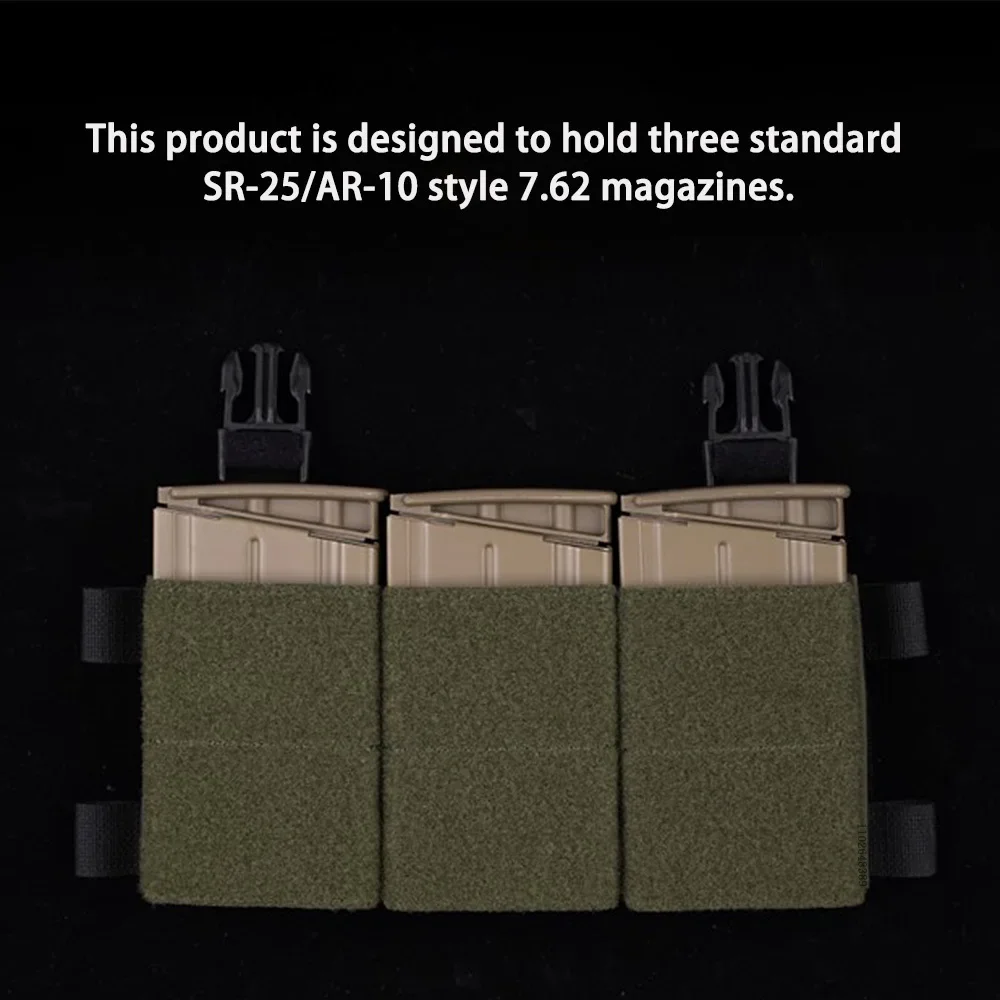Triple Pouch 5.56/7.62 Panel Open Top Holder Airsoft Vest Plate Carrier Accessories with Hook Backing