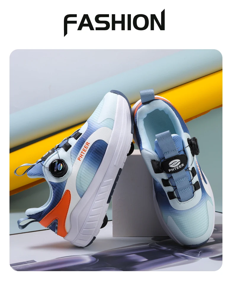 Fashion 4-wheel roller skates sneakers for students children outdoor wheel shoes Multifunctional sports shoes