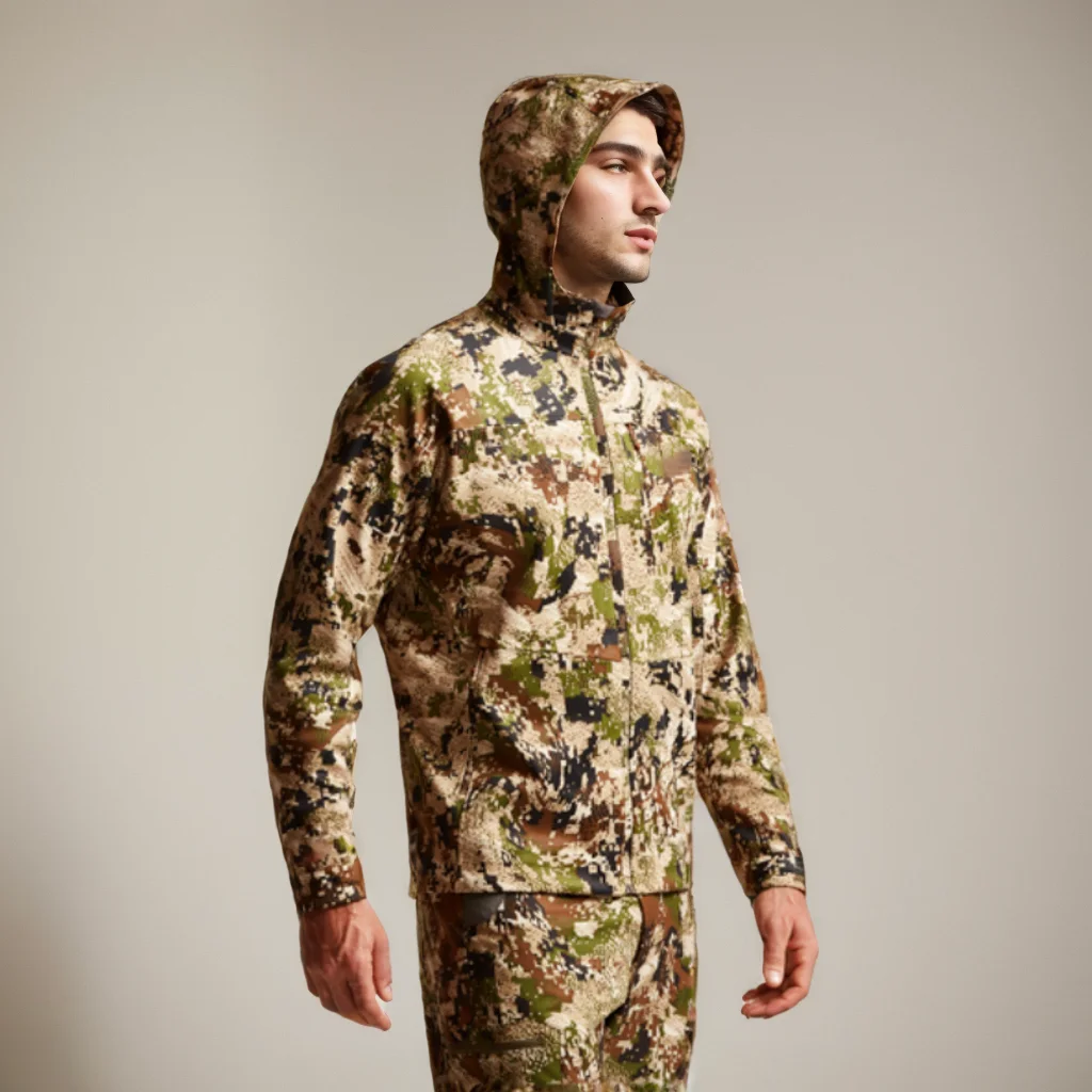 Men’s Soft Shell Hunting Wear Winter Outdoor Light Camouflage Hunting Jacket