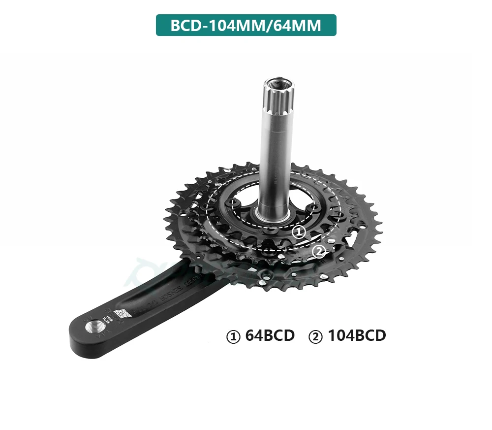 PROWHEEL Mountain Bike Triple 3X9S/3X10S/3X11S Crankset 24/32/42T 3S Hollow Integrated Sprocket MTB Crank Bike Parts