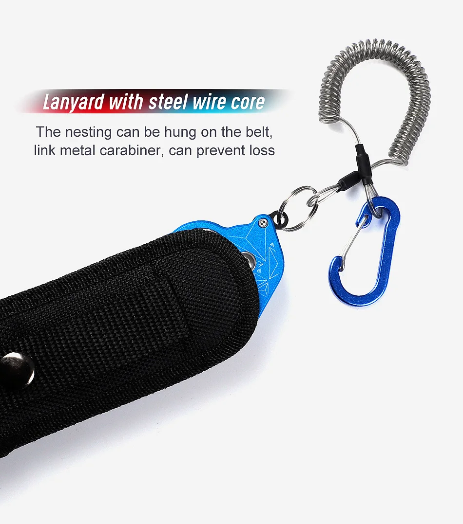 Noeby New Collapsible Fishing Grip Aluminium Alloy Fish Lip Grip Fish Hook Controller Adjustable with Connect Ring Fishing Tool