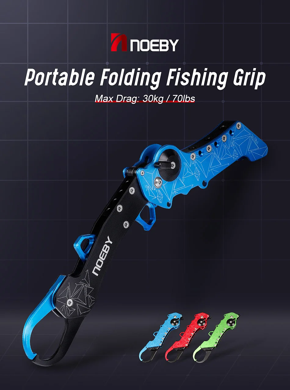 Noeby New Collapsible Fishing Grip Aluminium Alloy Fish Lip Grip Fish Hook Controller Adjustable with Connect Ring Fishing Tool