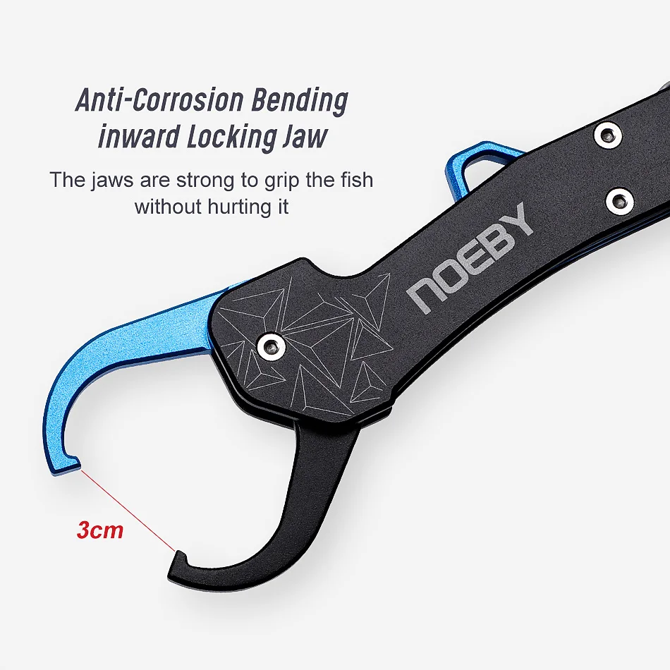 Noeby New Collapsible Fishing Grip Aluminium Alloy Fish Lip Grip Fish Hook Controller Adjustable with Connect Ring Fishing Tool