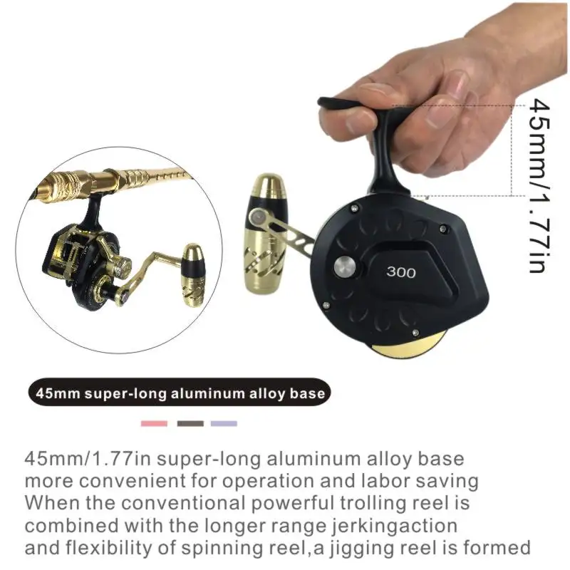 Topline Tackle  Underhead Saltwater Trolling Fishing Reel Slow Jigging Reels Gear Ratio 6.3:1 Lever Drag Sea Boat Jigging Coil