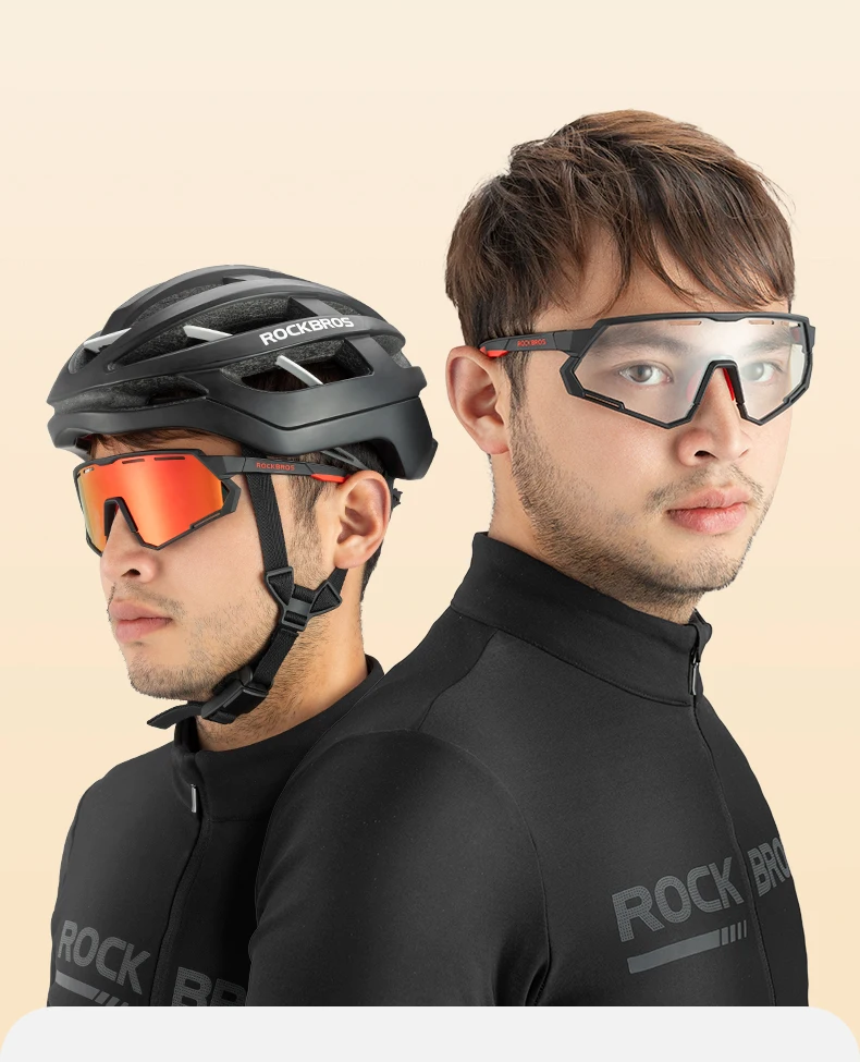 ROCKBROS Bicycle Glasses Polarized Photochromic Ultra-light Comfortable Bike Eyewear Non-slip TR90 Sunglasses Cycling Equipment