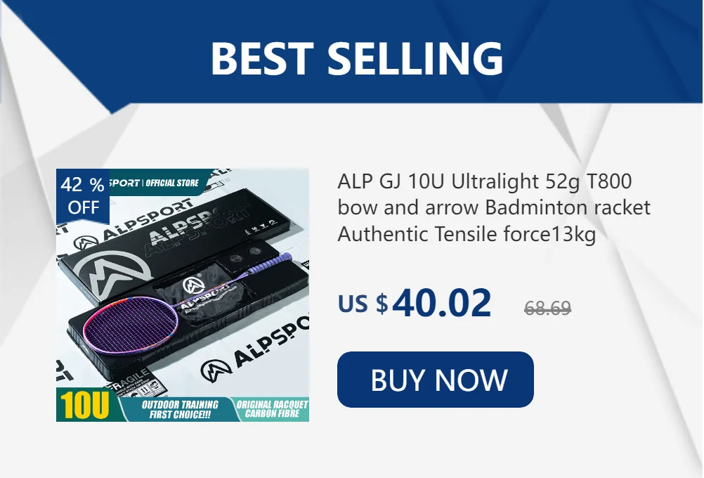 ALP GJ 10U Ultralight 52g T800 Bow And Arrow Badminton Racket Authentic Tensile Force 13kg Outdoor Sports Carbon Fiber Titanium