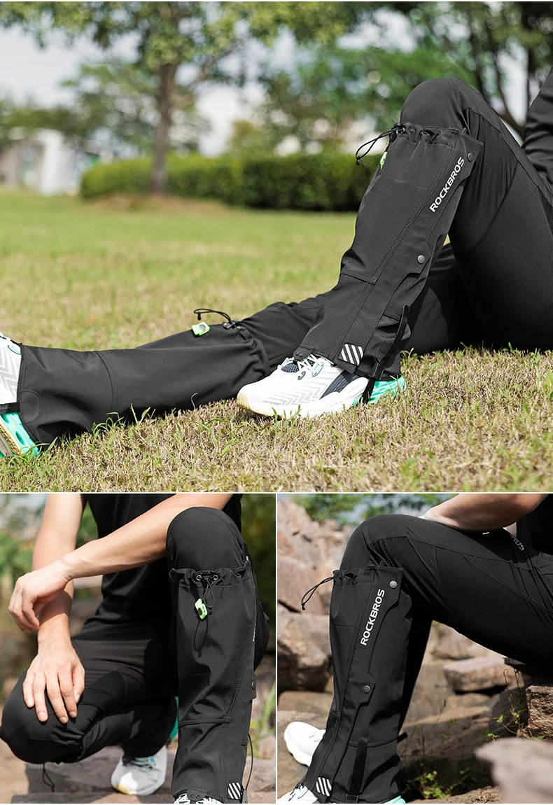 ROCKBROS Waterproof Outdoor Hiking Walking Climbing Hunting Snow Legging Gaiters Ski Gaiters Covers Leg Protection Guard