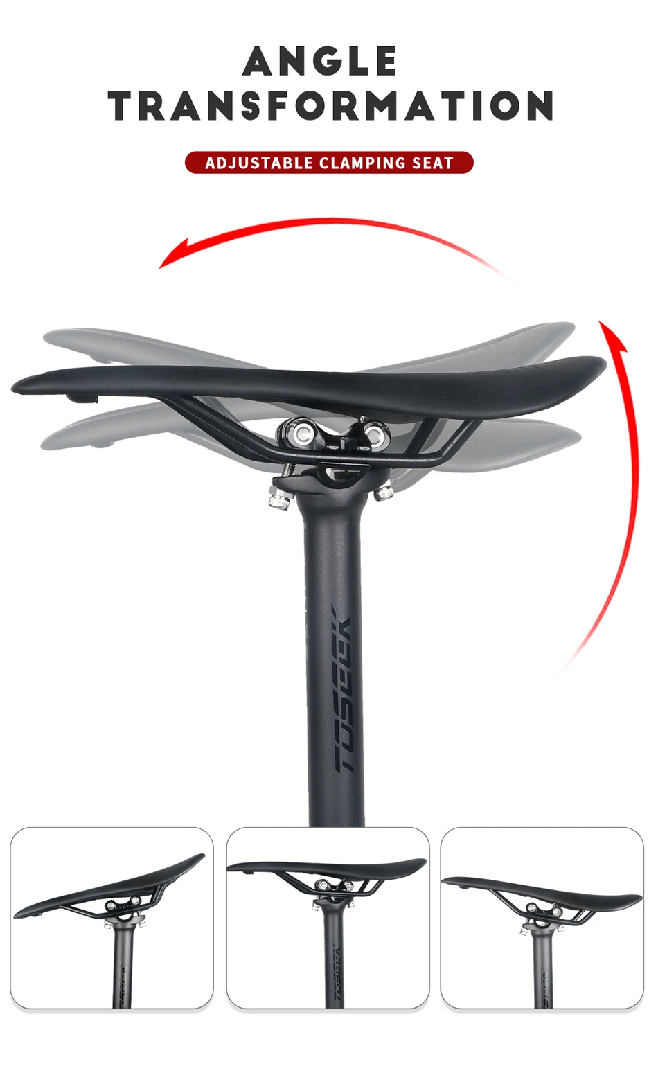 TOSEEK ZF-One Carbon Seatpost 27.2/30.8/31.6mm Matte Black MTB/Road Bike Seat Post Length 280mm Seat Tube Bicycle Parts