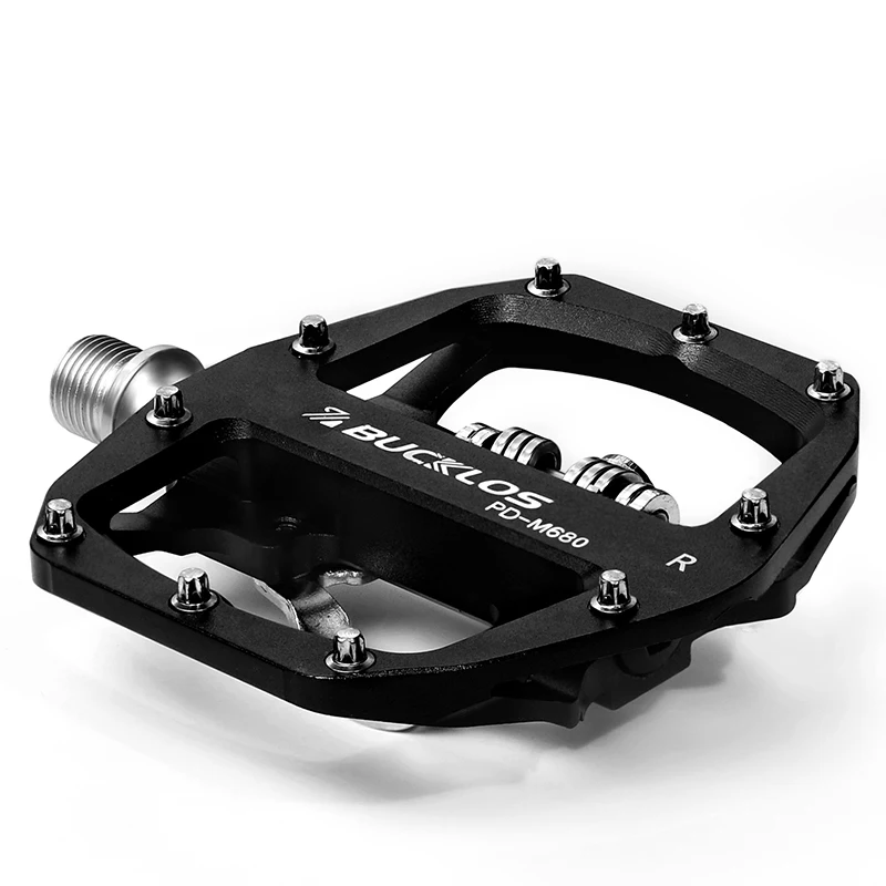 BUCKLOS Mtb Pedals for Bicycle Dual Function Mountain Bike Pedal Platform Clip Flat Pedals for SPD System MTB Bicycle Bike Part