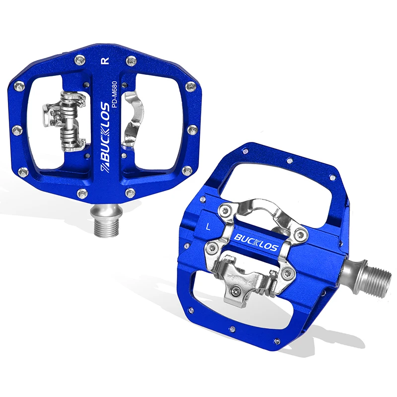 BUCKLOS Mtb Pedals for Bicycle Dual Function Mountain Bike Pedal Platform Clip Flat Pedals for SPD System MTB Bicycle Bike Part