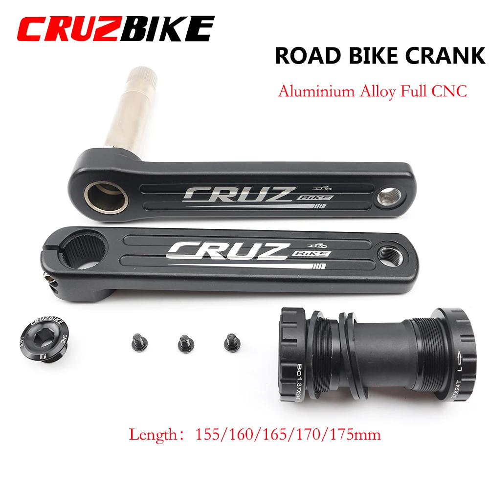 CRUZbike Road Bike Crankset 155/160/165/170/172.5/175mm Crank 9/10/11/12 Speed Double Chainring with Bottom Bracket