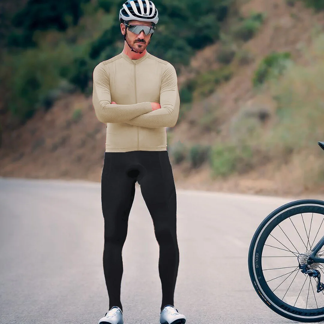 YKYWBIKE Men Cycling Bib Pants Spring Autumn PRO Bike Long Cool Breathable Ride Trousers Quick Dry Road Tight MTB