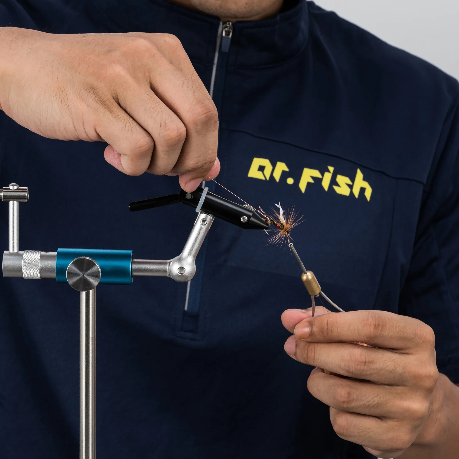 360 Degree Rotary Fly Tying Vise Stainless Steel Aluminum C-Clamp Mount 40Cr Hard Jaws Fishing Flies Tying Tool Material