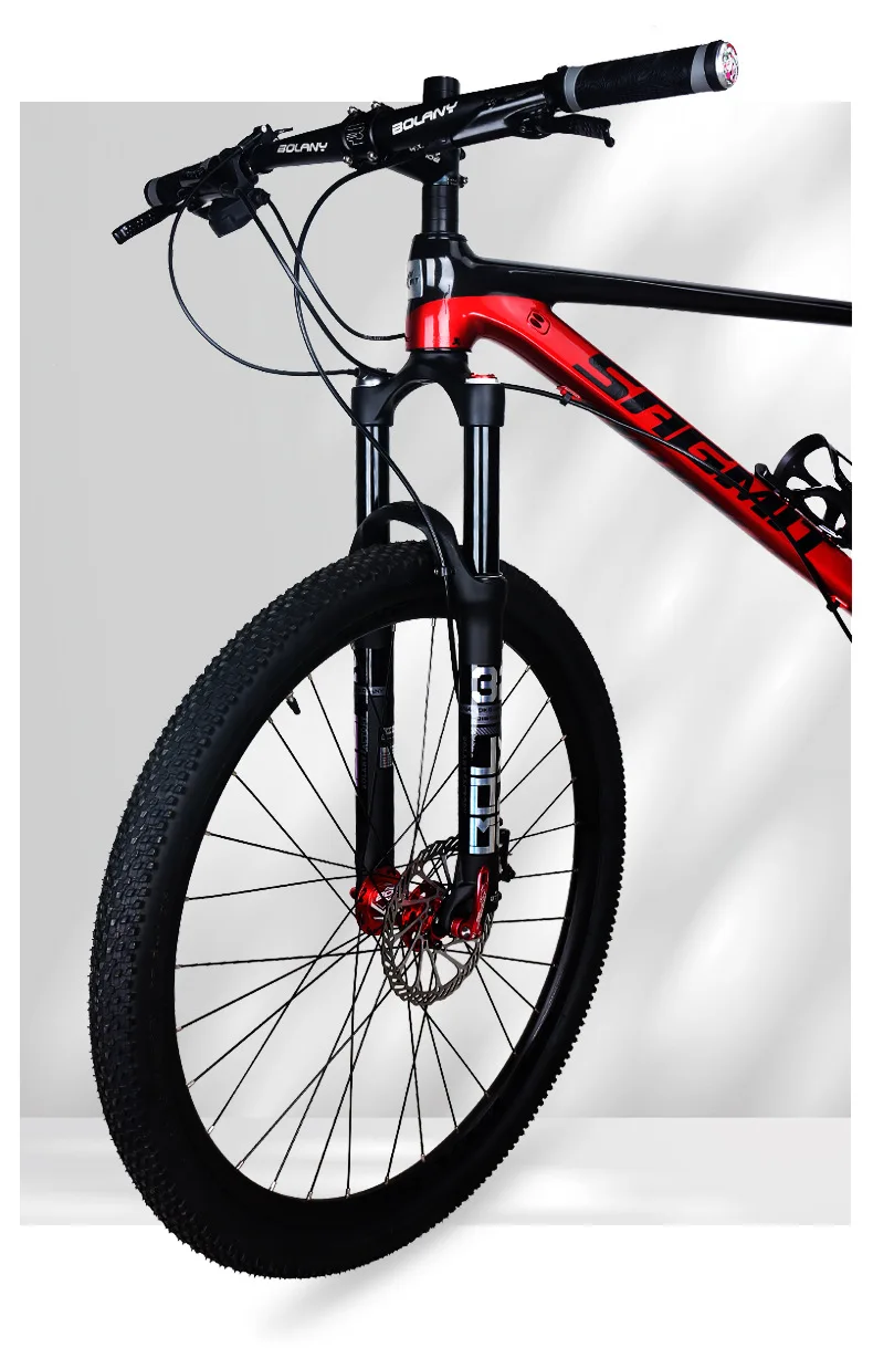 BOLANY MTB Bike Fork Dual Air Damping MTB Suspension Straight Tube 26 27.5 29 Inch Magnesium Alloy Quick Release 100mm