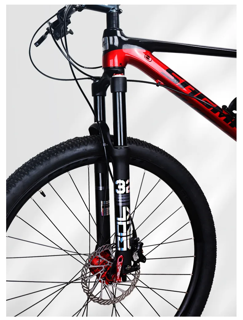 BOLANY MTB Bike Fork Dual Air Damping MTB Suspension Straight Tube 26 27.5 29 Inch Magnesium Alloy Quick Release 100mm