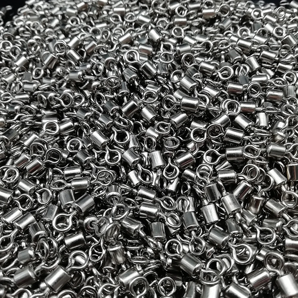 2000pcs Copper Fishing Swivel Bearing Rolling Swivel Connector Black White Lure Link Fishing Tackle Supplies Accessories Pesca
