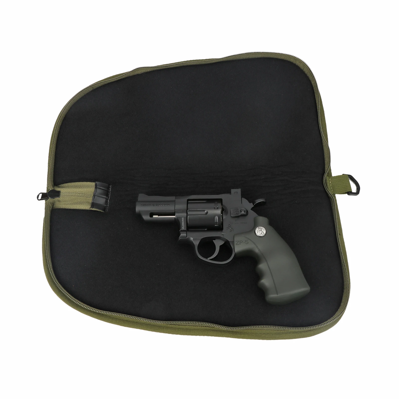 Tourbon Gun Accessories Handgun Case Bag Pistol Carrier Pouch Zippered Green Nylon Thick Padded Protection Holster