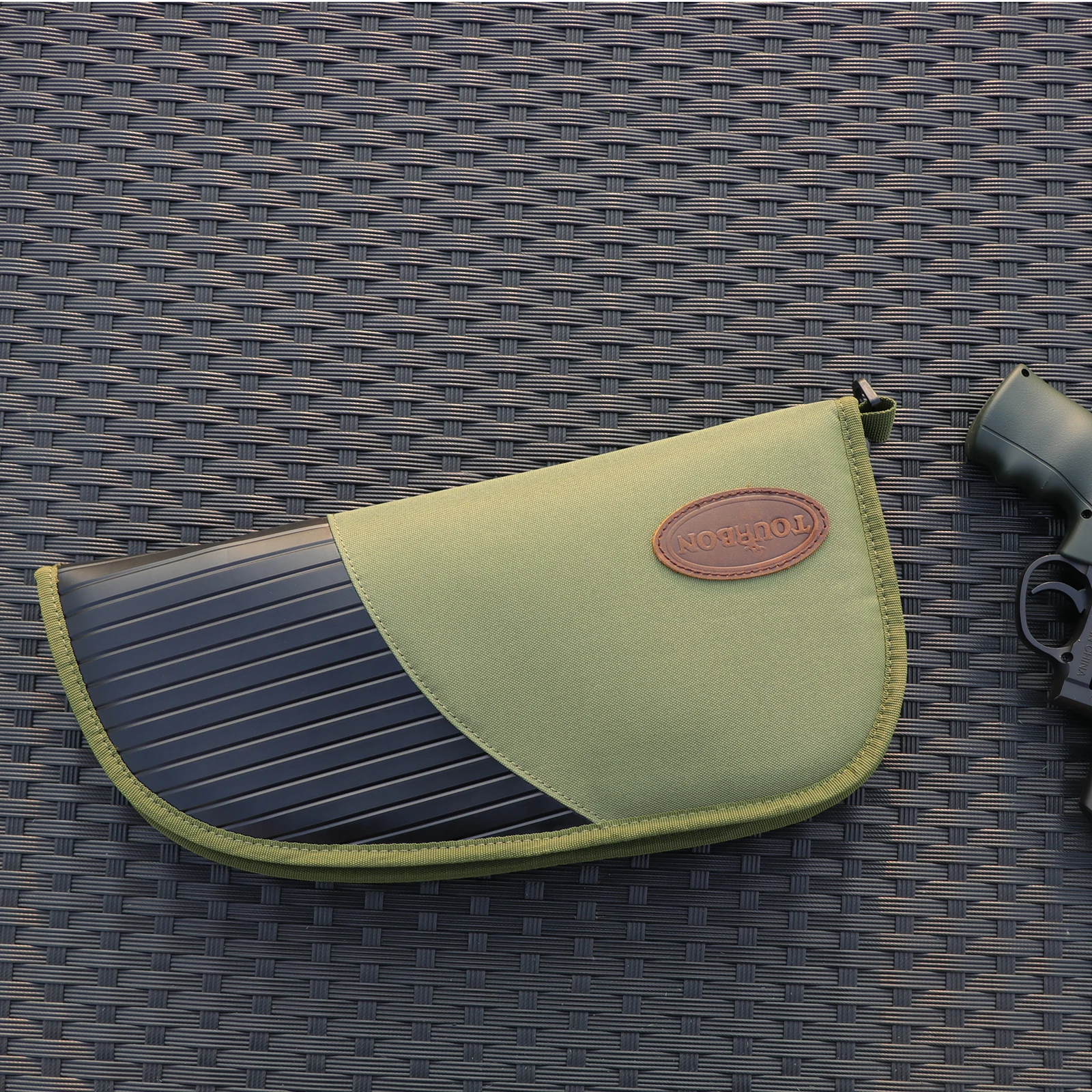 Tourbon Gun Accessories Handgun Case Bag Pistol Carrier Pouch Zippered Green Nylon Thick Padded Protection Holster