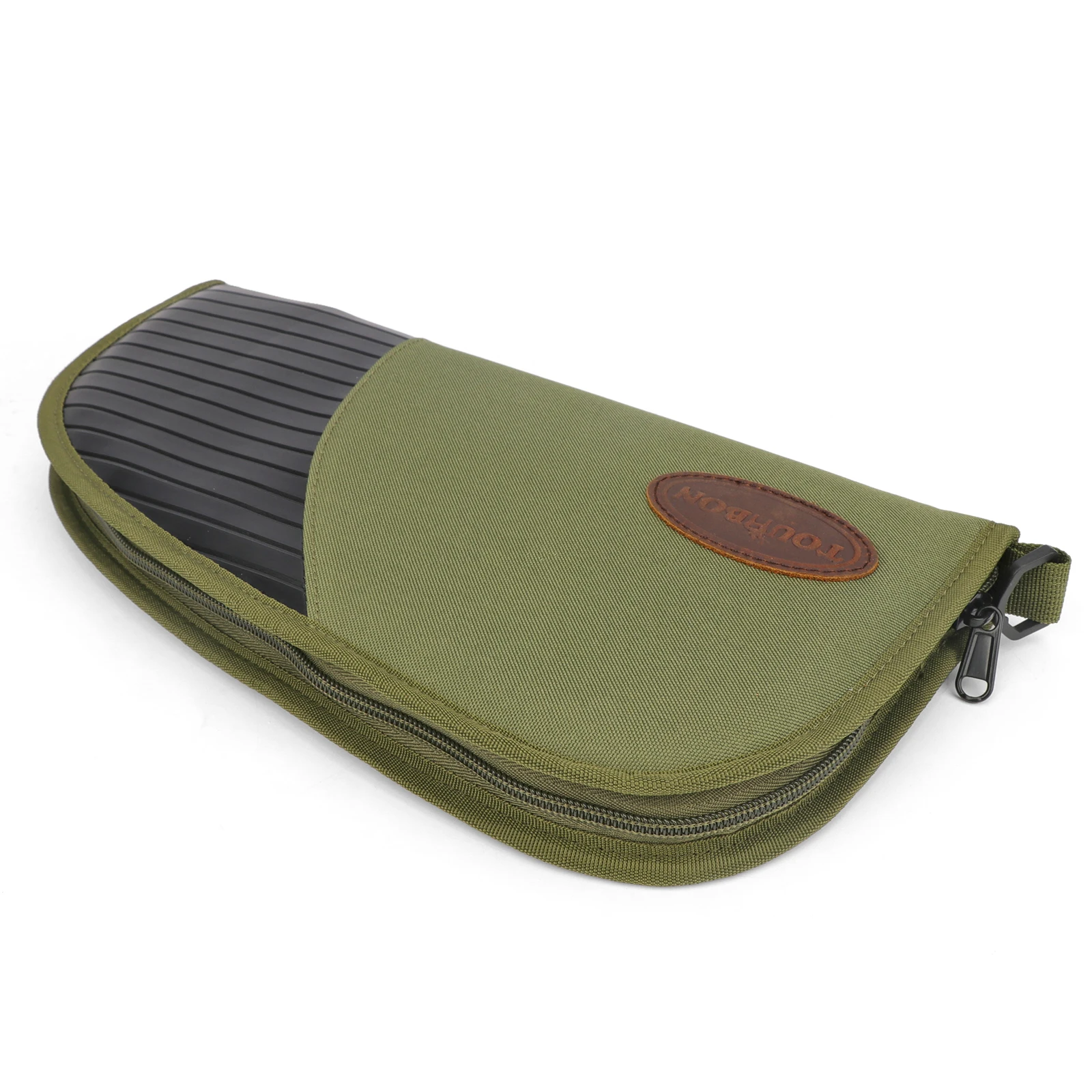 Tourbon Gun Accessories Handgun Case Bag Pistol Carrier Pouch Zippered Green Nylon Thick Padded Protection Holster