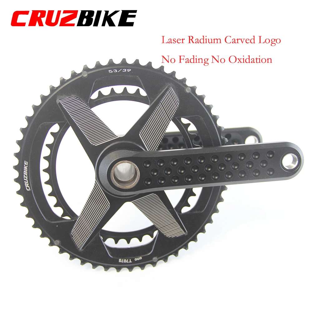 CRUZbike Road Bike Crank Crankset 155/160/165/170/ Crank 9/10/11/12 Speed Double Chainring 46-30/48-32T with Bottom Bracket