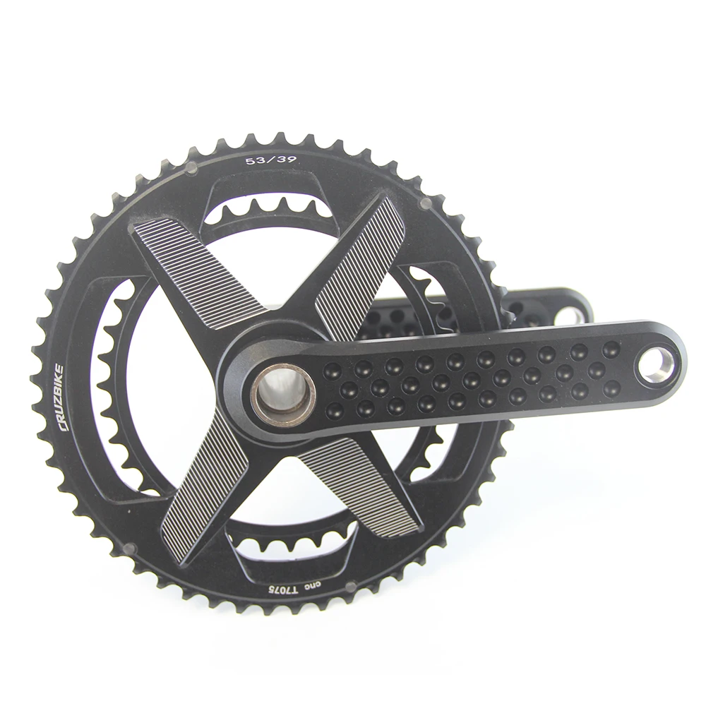 CRUZbike Road Bike Crank Crankset 155/160/165/170/ Crank 9/10/11/12 Speed Double Chainring 46-30/48-32T with Bottom Bracket