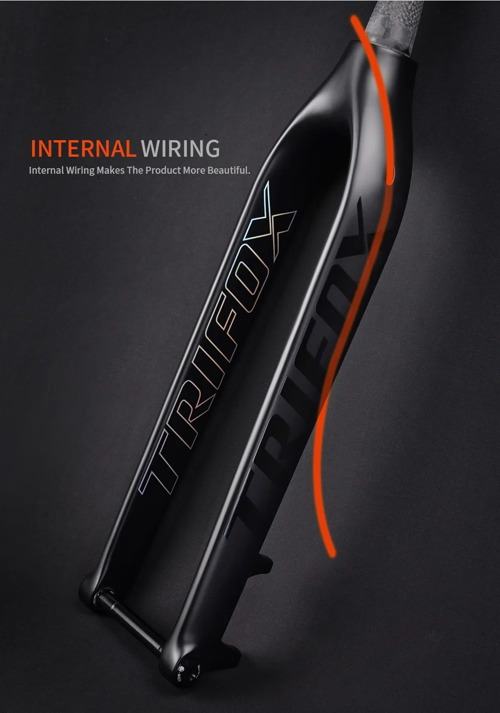 TRIFOX TMK200 29er Thru-Axle 15x110mm Carbon MTB Fork 1-1/8'-1-1/2' MTB Fork Carbon Fiber Fork MTB Accessories