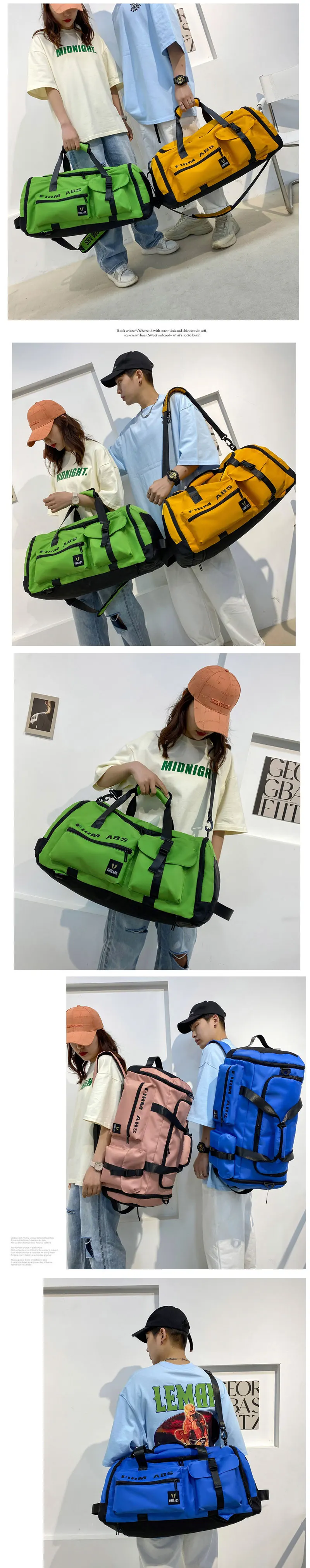 Gym Bag with Shoe Compartment Large Capacity Sport Fitness Duffle Bag Outdoor Travel Backpack Weekend Workout Tote for Men Women