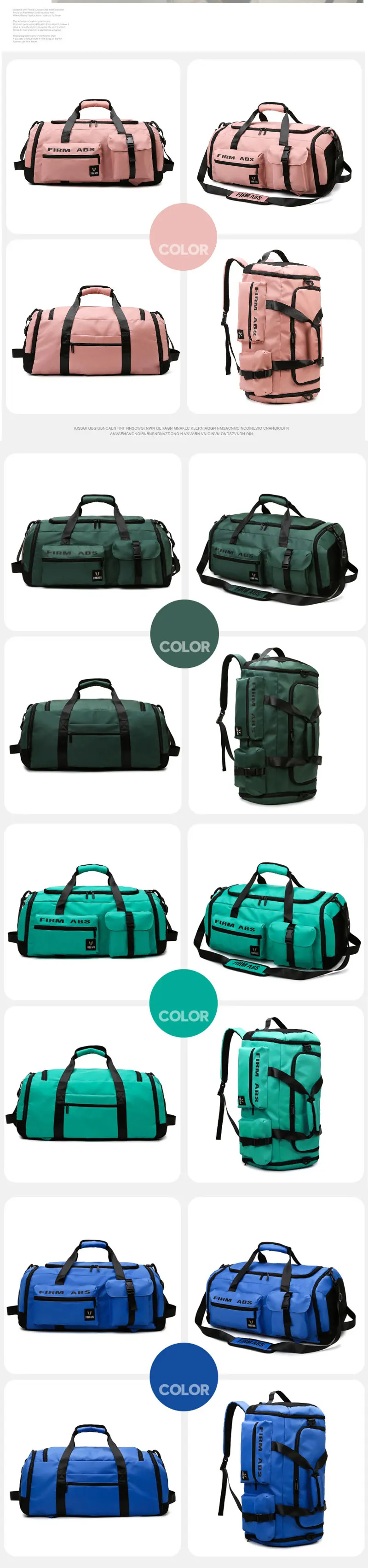 Gym Bag with Shoe Compartment Large Capacity Sport Fitness Duffle Bag Outdoor Travel Backpack Weekend Workout Tote for Men Women