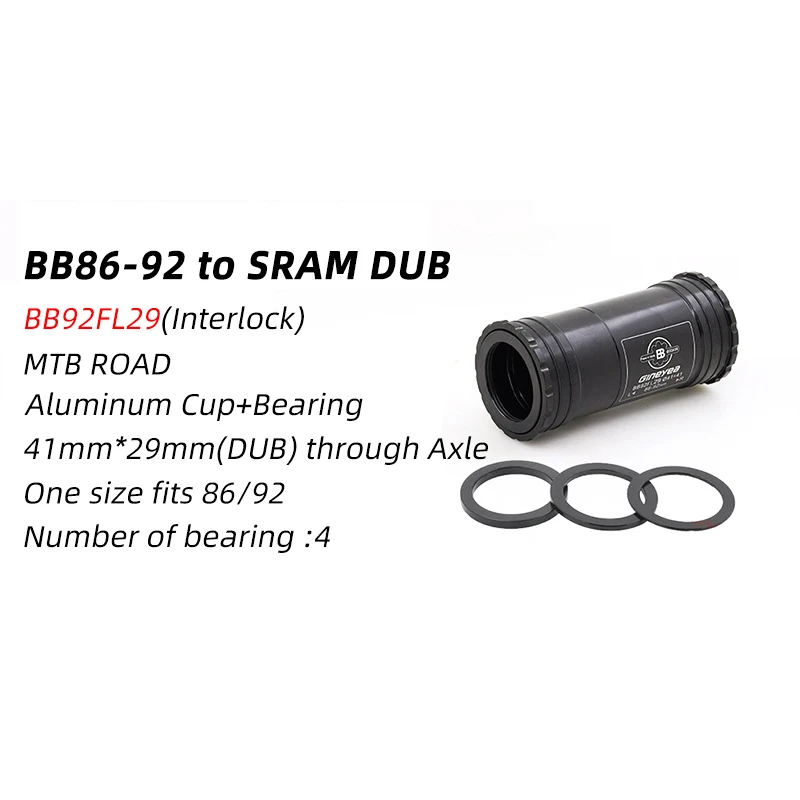 Gineyea Bicycle BB92DUB PF41DUB Press Fit Bottom Brackets for Road Bike Mountain Frame Shell Use DUB 86-92mm Crankset Chainset