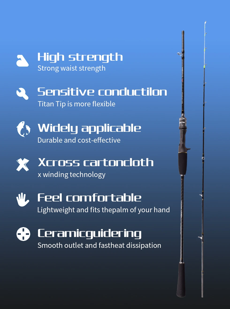 Mavllos Attack Squid Fishing Casting Rod with Titanium Carbon Tip,Lure 60-80g/80-120g Octopus Casting Rod Fishing Cuttlefish