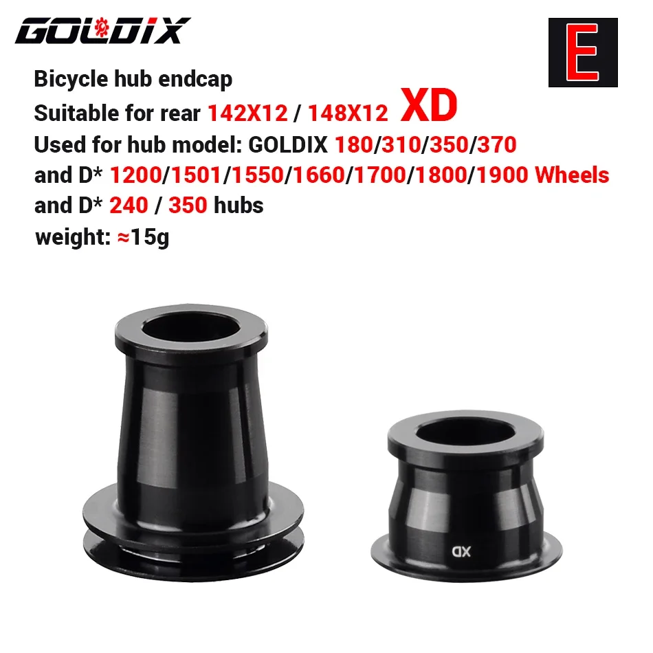 GOLDIX Bicycle Hub Adapter QR/THRU Endcap 100X9 100X12 110X15 135X10 141X10 142X12 148X12 HG/XD/MS for MTB/Road Bike