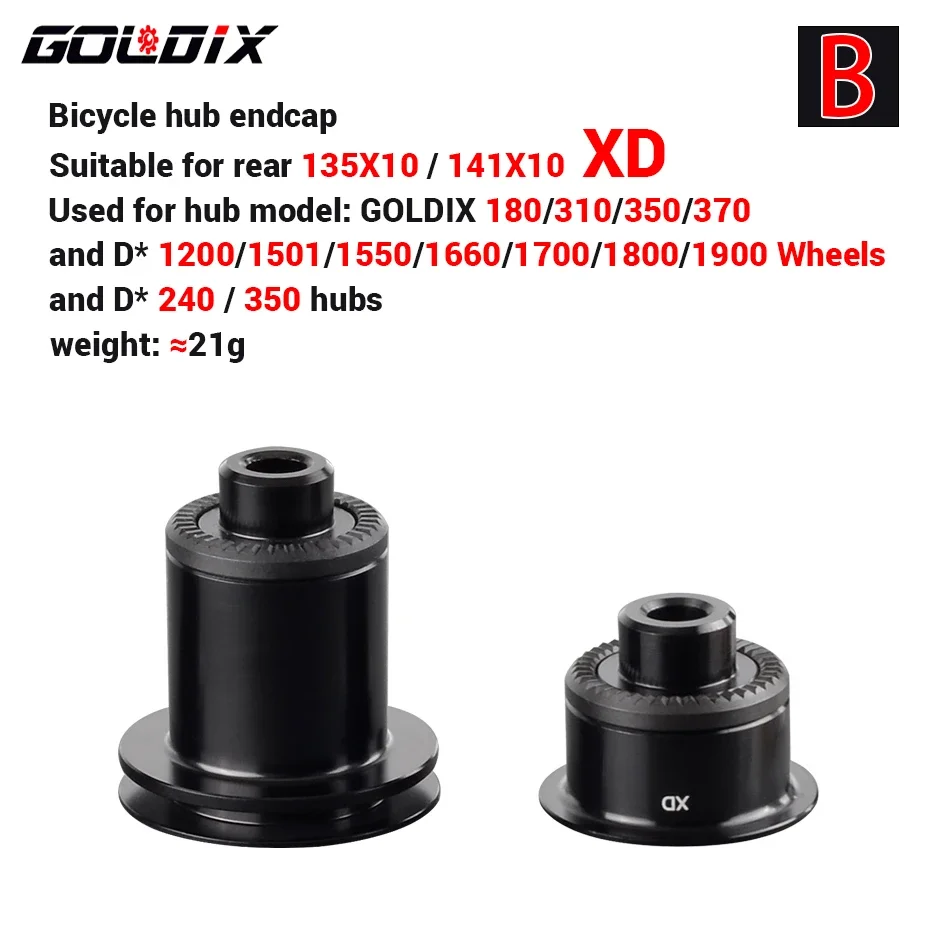 GOLDIX Bicycle Hub Adapter QR/THRU Endcap 100X9 100X12 110X15 135X10 141X10 142X12 148X12 HG/XD/MS for MTB/Road Bike